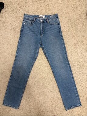 Dynamite Blue High-Waisted Straight Jeans